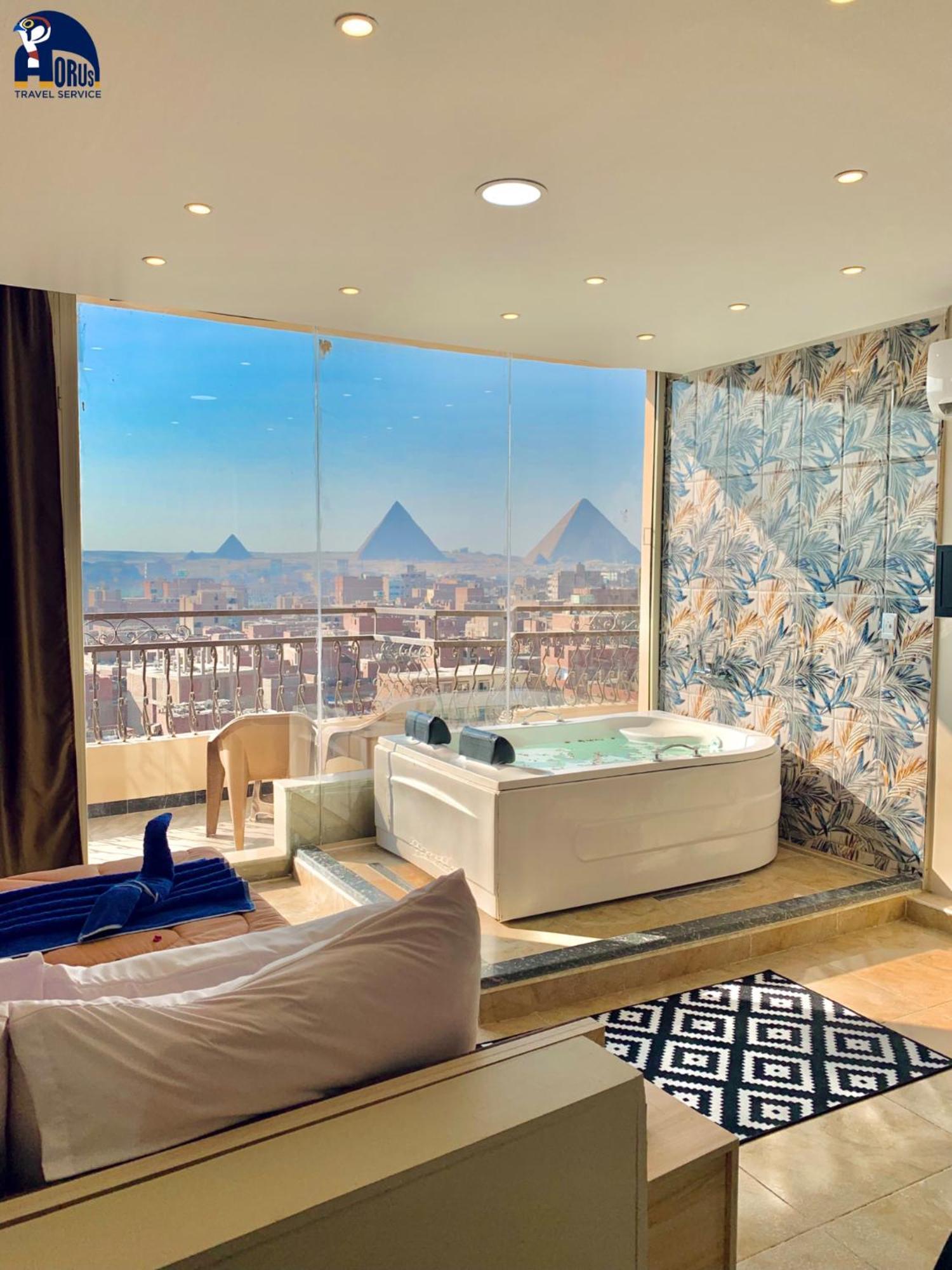 Horus Horizon Inn Pyramids View Kafrat al Jabal ภายนอก รูปภาพ